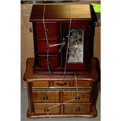 BOX OF ESTATE  2 JEWELLERY BOXES WITH CONTENTS