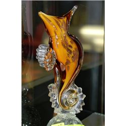 DECORATIVE ART GLASS SEAHORSE PAPER WEIGHT