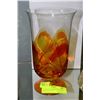 Image 1 : DECORATIVE AMBER COLOURED ART GLASS VASE