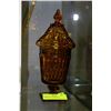 Image 1 : AMBER GLASS LIDDED CANISTER