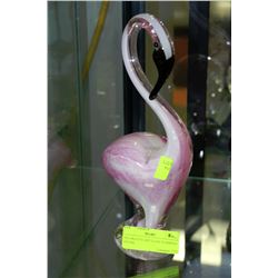 DECORATIVE ART GLASS FLAMINGO FIGURE