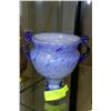 Image 1 : BLUE ART GLASS HANDLED DISH
