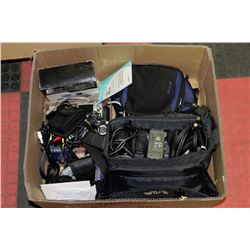 LARGE BOX OF CAMERAS INCL. 2 HANDY