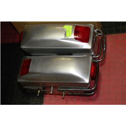 PAIR OF LOCKABLE SADDLE BAGS - FIBREGLASS/METAL