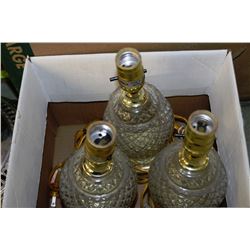 BOX OF VINTAGE LAMPS