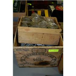ESTATE BUTTER CRATE WITH JAR LIDS