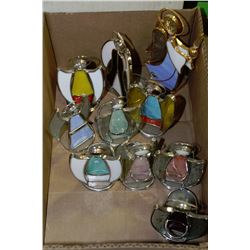 BOX OF 10 ASSORTED STAINGLASS ANGELS