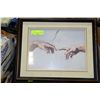 Image 1 : WOOD FRAMED MICHELANGELO PICTURE