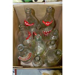 BOX OF ASSORTED VINTAGE POP BOTTLES