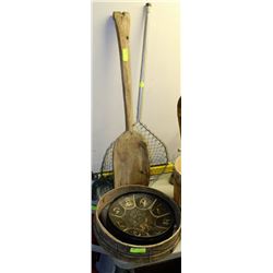 ESTATE VINTAGE SIFTER WITH MUSICAL TIN,