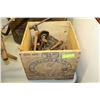 Image 1 : ESTATE BUTTER CRATE WITH VINTAGE AND ANTIQUE