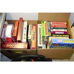 TWO LARGE BOXES OF BOARD GAMES