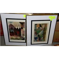 PAIR OF BRASS FRAMED ABSTRACT PICTURES
