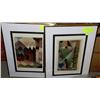 Image 1 : PAIR OF BRASS FRAMED ABSTRACT PICTURES