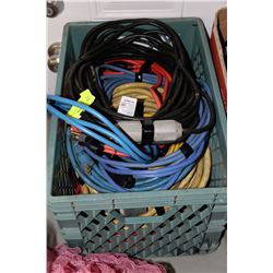CRATE OF EXTENSION CORDS    100FT,50FT ,ETC