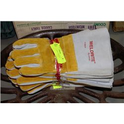 LOT OF 6 WELDING GLOVES