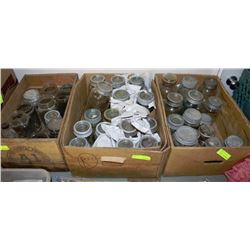 ESTATE COLLECTION WITH 3 BOXES OF GLASS JARS
