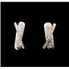 Image 1 : 14KT Two-Tone Gold 0.50ctw Diamond Earrings