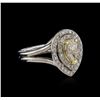 Image 1 : 1.50ctw Light Yellow Diamond Ring - 14KT Two-Tone Gold