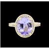 Image 2 : 3.25ct Tanzanite and Diamond Ring - 14KT Yellow Gold