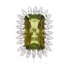 Image 2 : 14KT White Gold 13.90ct Tourmaline and Diamond Ring