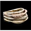 Image 1 : 14KT Three-Tone Gold 0.27ctw Diamond Ring