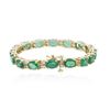 Image 2 : 14KT Yellow Gold 19.20ctw Emerald and Diamond Bracelet