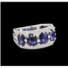 Image 1 : 3.50ctw Sapphire and Diamond Ring - 14KT White Gold
