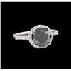 Image 1 : 2.68ctw Fancy Black Diamond Ring - 18KT White Gold
