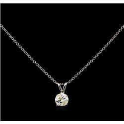 0.65ct Diamond Pendant With Chain - 14KT White Gold