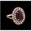 Image 1 : 4.47ct Ruby and Diamond Ring - 14KT Two-Tone Gold