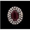 Image 2 : 4.47ct Ruby and Diamond Ring - 14KT Two-Tone Gold