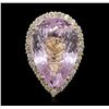 Image 2 : 14KT Yellow Gold 38.02ct GIA Certified Kunzite and Diamond Ring