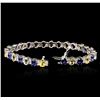 Image 3 : 14KT White Gold 16.52ctw Sapphire and Diamond Bracelet