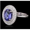 Image 1 : 18KT White Gold 3.25ct Tanzanite and Diamond Ring