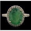 Image 1 : 14KT Yellow Gold 3.01ct Emerald and Diamond Ring