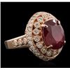 Image 1 : 14KT Rose Gold 5.47ct Ruby and Diamond Ring