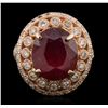 Image 2 : 14KT Rose Gold 5.47ct Ruby and Diamond Ring