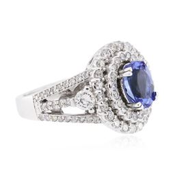 14KT White Gold 1.20ct Tanzanite and Diamond Ring