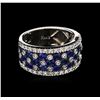 Image 2 : 2.00ctw Blue Sapphire and Diamond Ring - 14KT White Gold