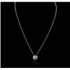 Image 2 : 14KT White Gold 0.64ctw Diamond Pendant With Chain