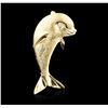 Image 1 : 14KT Yellow Gold Dolphin Brooch