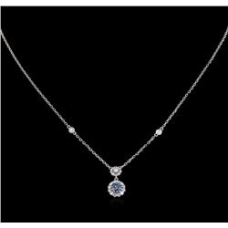 0.96ctw Black Diamond Necklace - 14KT White Gold