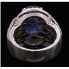 Image 4 : 14KT White Gold GIA Certified 11.29ctw Sapphire and Diamond Ring