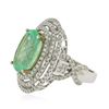 Image 1 : 14KT White Gold GIA Certified 6.28ct Emerald and Diamond Ring