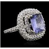 Image 1 : 14KT White Gold 3.18ct Tanzanite and Diamond Ring