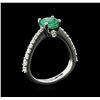 Image 3 : 1.27ct Emerald and Diamond Ring - 14KT White Gold