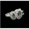 Image 1 : 14KT White Gold 1.40ctw Alexandrite and Diamond Ring