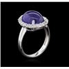 Image 3 : 8.19ct Tanzanite and Diamond Ring - 14KT White Gold