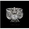 Image 2 : 14KT White Gold 1.00ctw Diamond Ring
